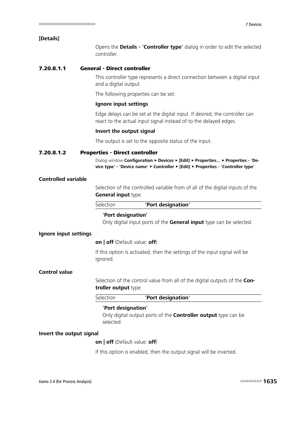 1 general - direct controller, 2 properties - direct controller | Metrohm tiamo 2.4 (process analysis) User Manual | Page 1651 / 1809