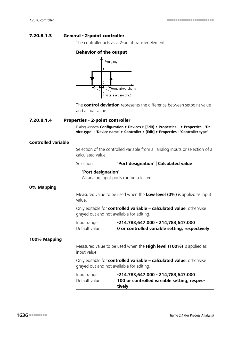 3 general - 2-point controller, 4 properties - 2-point controller | Metrohm tiamo 2.4 (process analysis) User Manual | Page 1652 / 1809