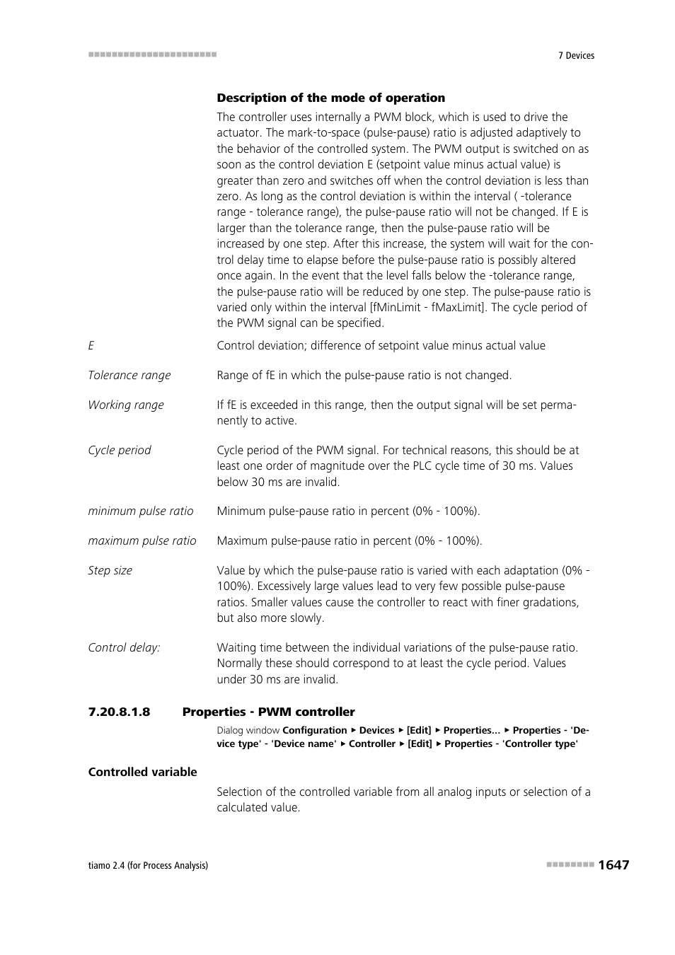 8 properties - pwm controller | Metrohm tiamo 2.4 (process analysis) User Manual | Page 1663 / 1809