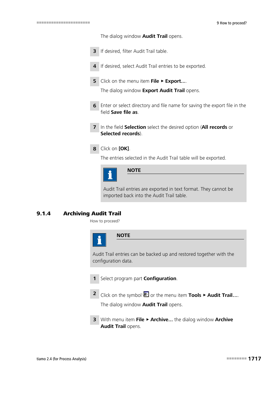 4 archiving audit trail, Archiving audit trail 7 | Metrohm tiamo 2.4 (process analysis) User Manual | Page 1733 / 1809