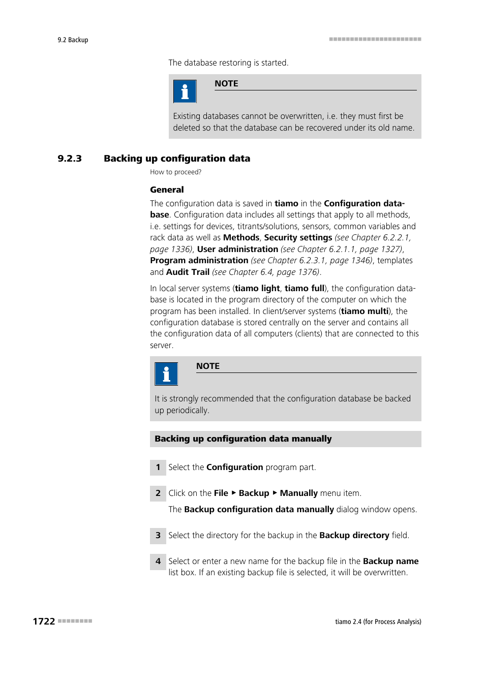 3 backing up configuration data, Backing up configuration data 2 | Metrohm tiamo 2.4 (process analysis) User Manual | Page 1738 / 1809