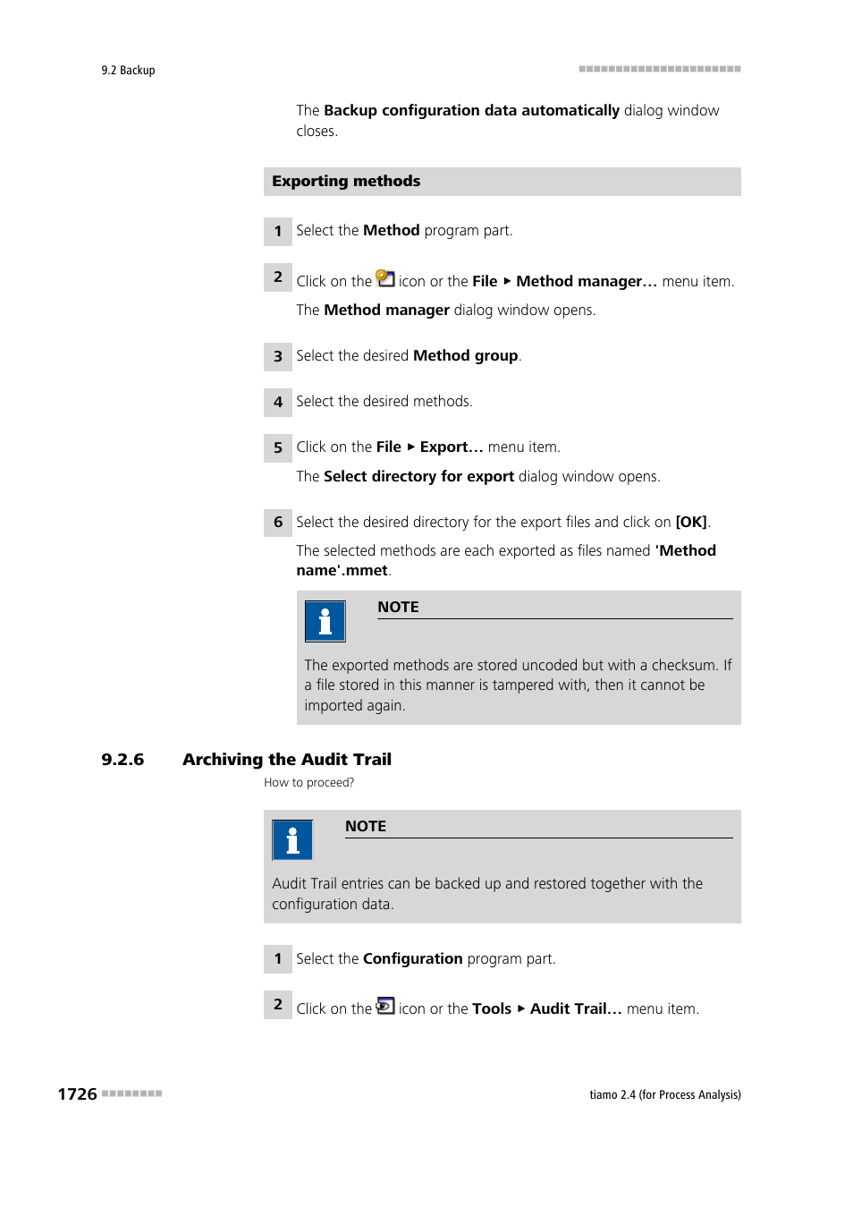 6 archiving the audit trail, Archiving the audit trail 6 | Metrohm tiamo 2.4 (process analysis) User Manual | Page 1742 / 1809