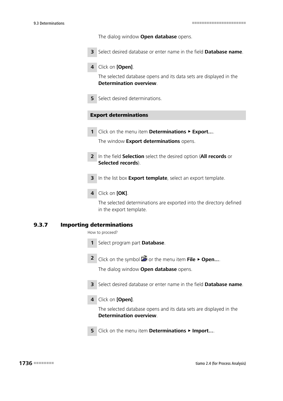 7 importing determinations, Importing determinations 6 | Metrohm tiamo 2.4 (process analysis) User Manual | Page 1752 / 1809