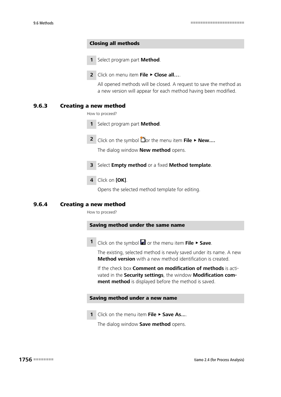 3 creating a new method, 4 creating a new method, Creating a new method 6 | Metrohm tiamo 2.4 (process analysis) User Manual | Page 1772 / 1809
