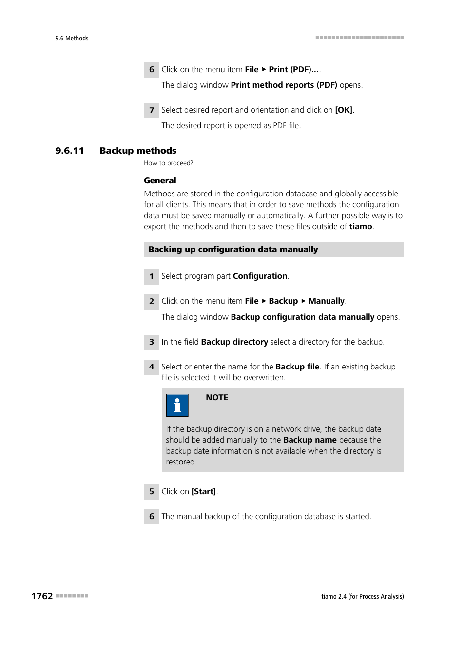 11 backup methods, Backup methods 2 | Metrohm tiamo 2.4 (process analysis) User Manual | Page 1778 / 1809