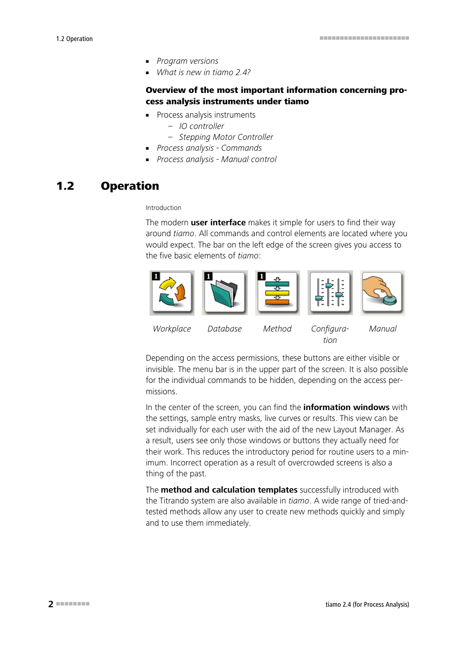 2 operation, Operation | Metrohm tiamo 2.4 (process analysis) User Manual | Page 18 / 1809