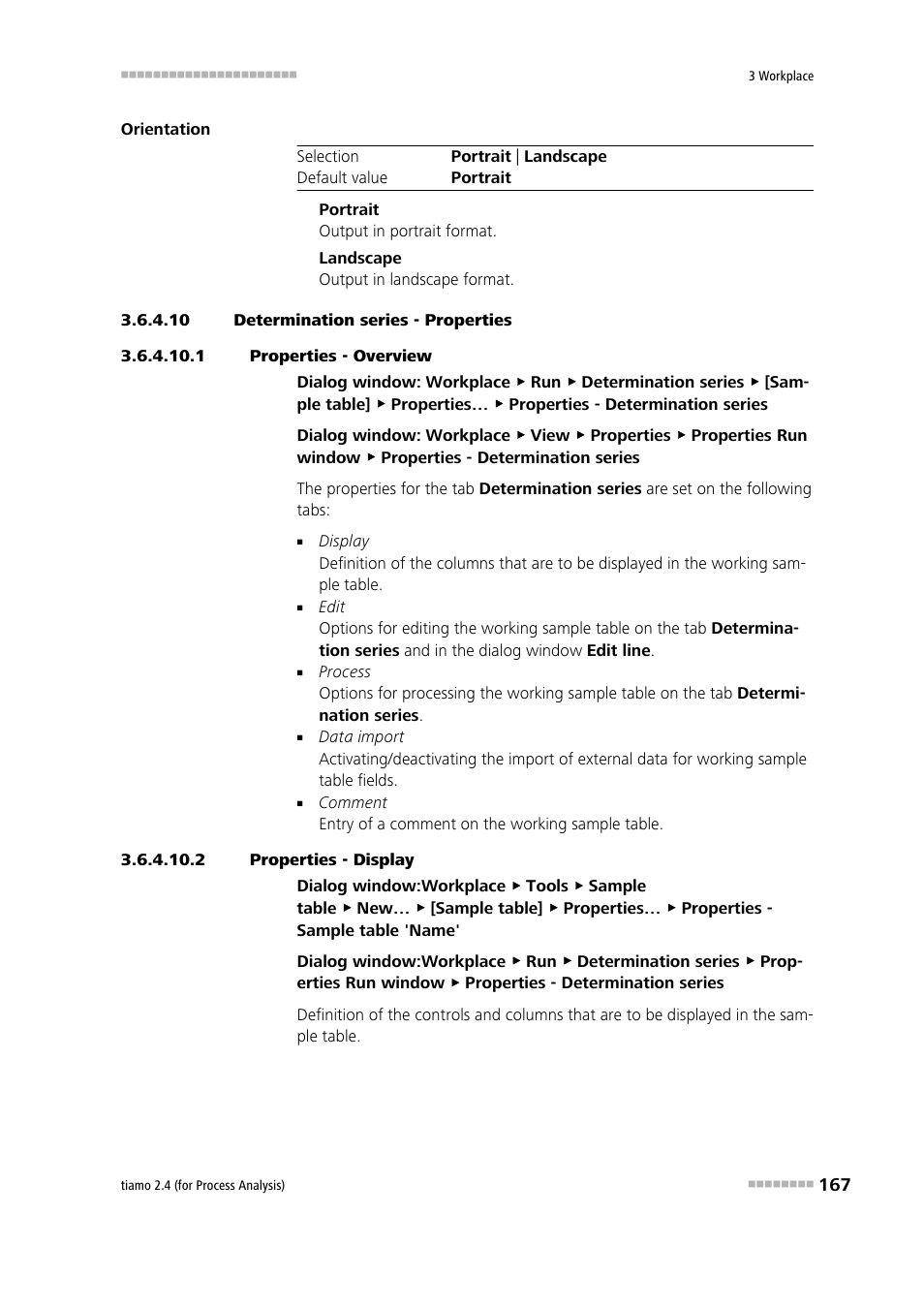 10 determination series - properties, 1 properties - overview, 2 properties - display | Define properties, Properties | Metrohm tiamo 2.4 (process analysis) User Manual | Page 183 / 1809