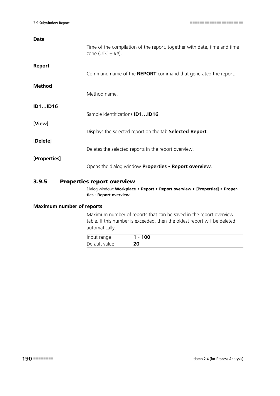 5 properties report overview, Properties report overview | Metrohm tiamo 2.4 (process analysis) User Manual | Page 206 / 1809