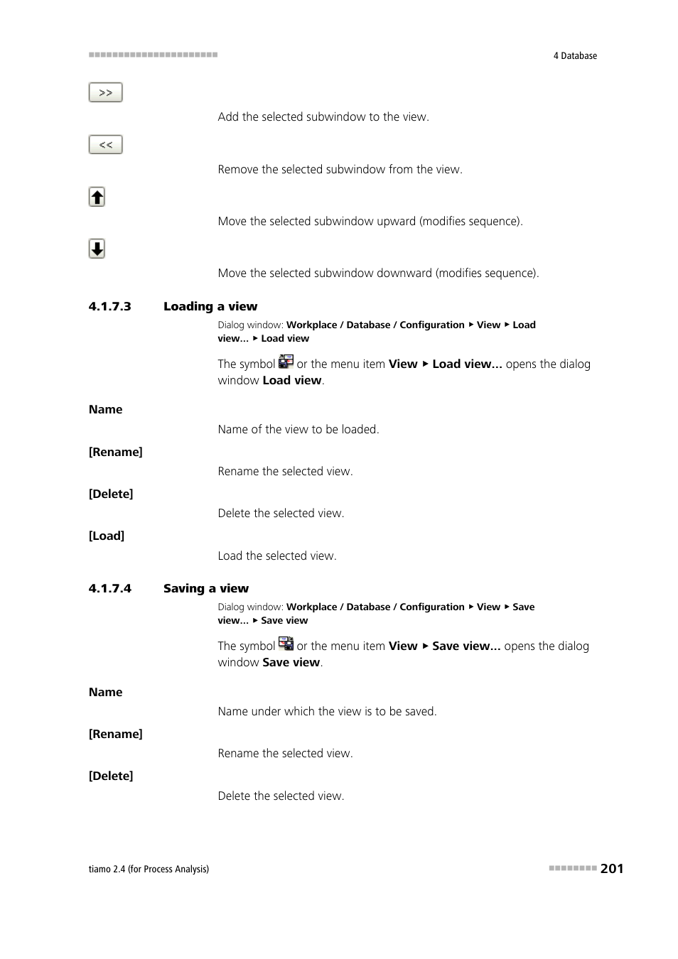 3 loading a view, 4 saving a view | Metrohm tiamo 2.4 (process analysis) User Manual | Page 217 / 1809