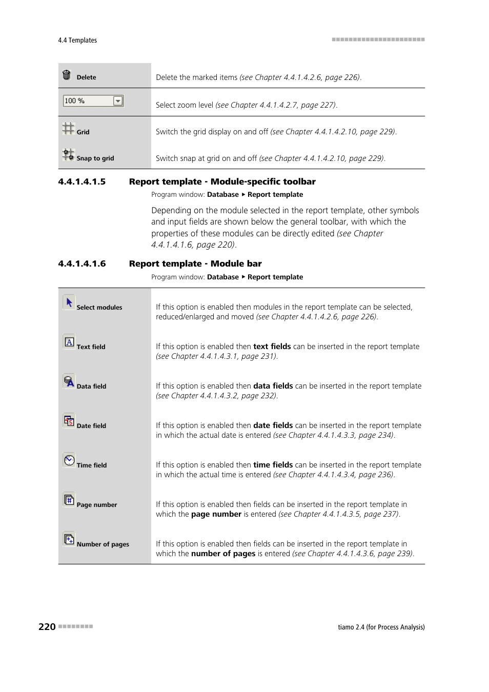 5 report template - module-specific toolbar, 6 report template - module bar, Module-specific toolbar | Module bar | Metrohm tiamo 2.4 (process analysis) User Manual | Page 236 / 1809