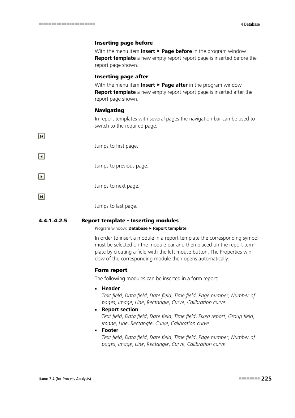 5 report template - inserting modules, Insert modules | Metrohm tiamo 2.4 (process analysis) User Manual | Page 241 / 1809