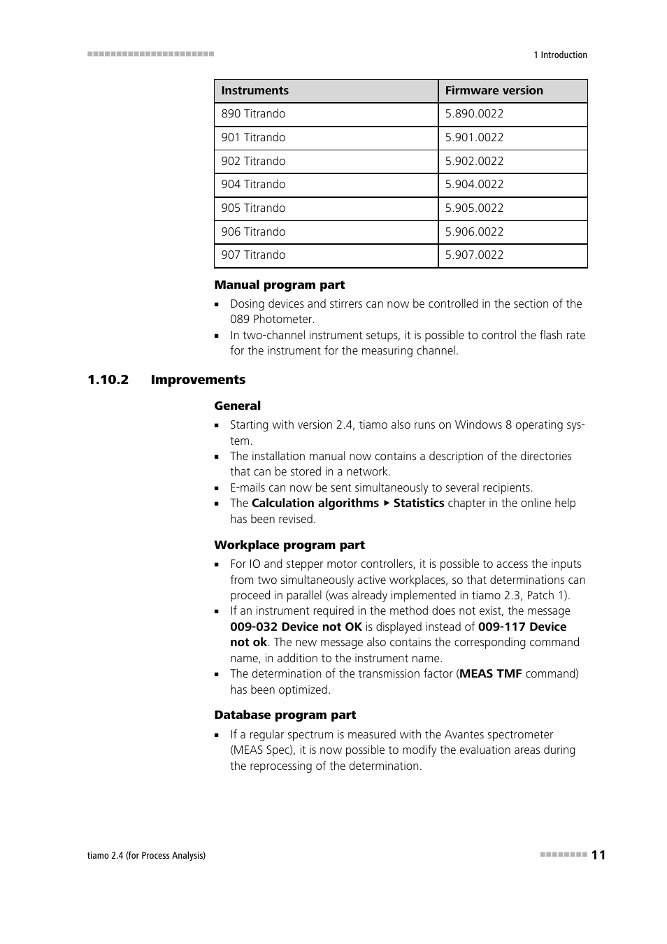 2 improvements, Improvements | Metrohm tiamo 2.4 (process analysis) User Manual | Page 27 / 1809