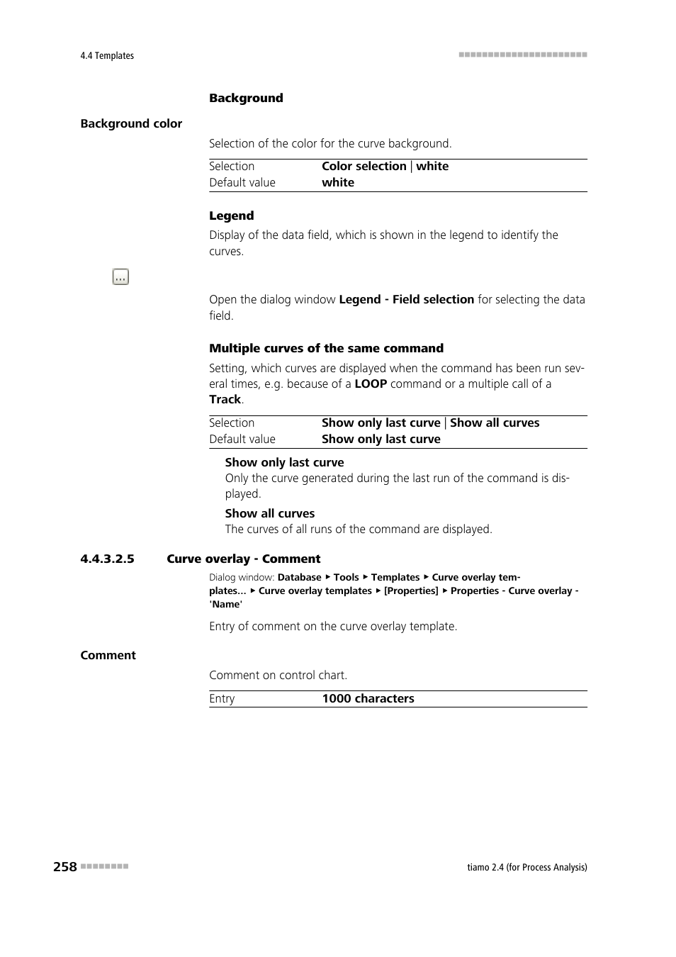 5 curve overlay - comment, Comment | Metrohm tiamo 2.4 (process analysis) User Manual | Page 274 / 1809