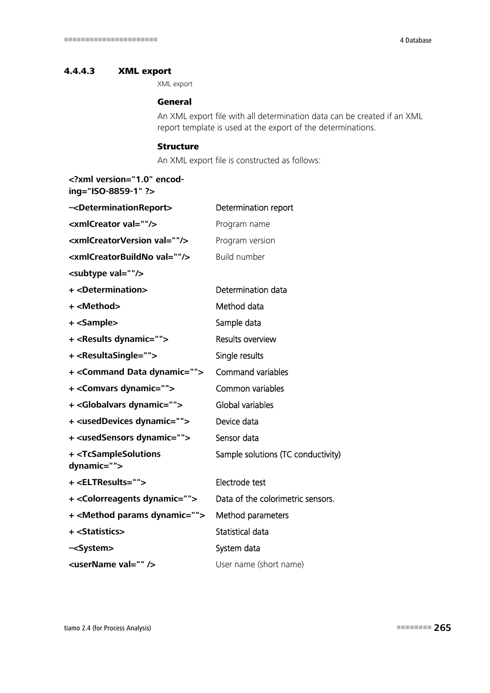 3 xml export | Metrohm tiamo 2.4 (process analysis) User Manual | Page 281 / 1809