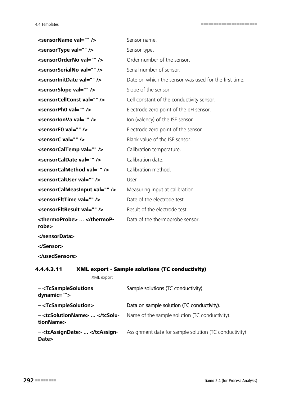 11 xml export - sample solutions (tc conductivity) | Metrohm tiamo 2.4 (process analysis) User Manual | Page 308 / 1809