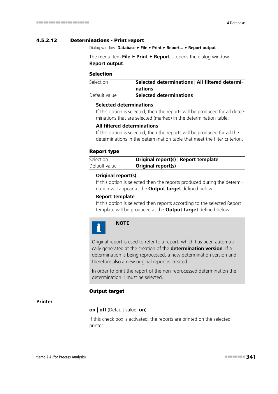 12 determinations - print report, Determinations - print report | Metrohm tiamo 2.4 (process analysis) User Manual | Page 357 / 1809