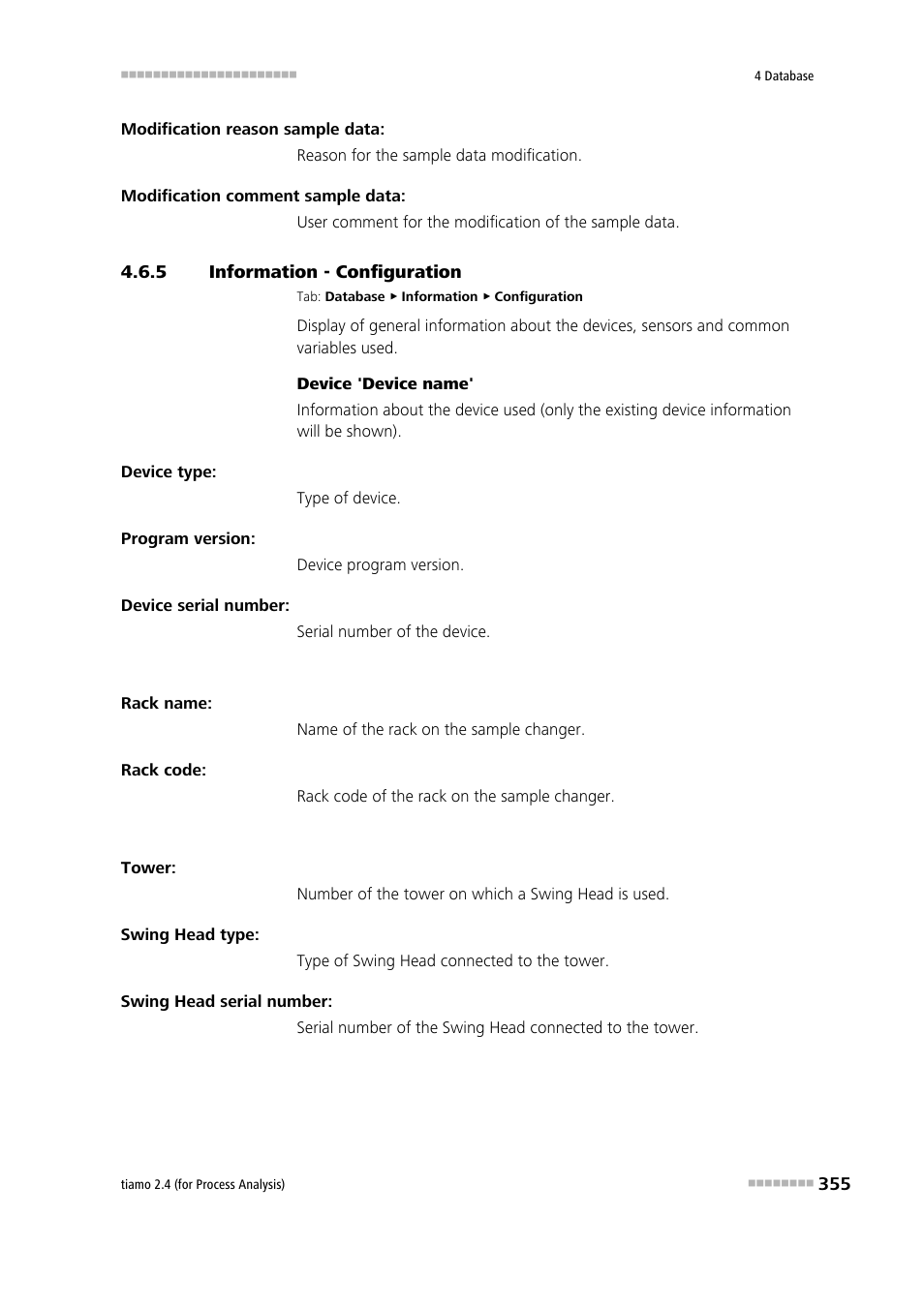 5 information - configuration, Information - configuration, Configuration | Metrohm tiamo 2.4 (process analysis) User Manual | Page 371 / 1809