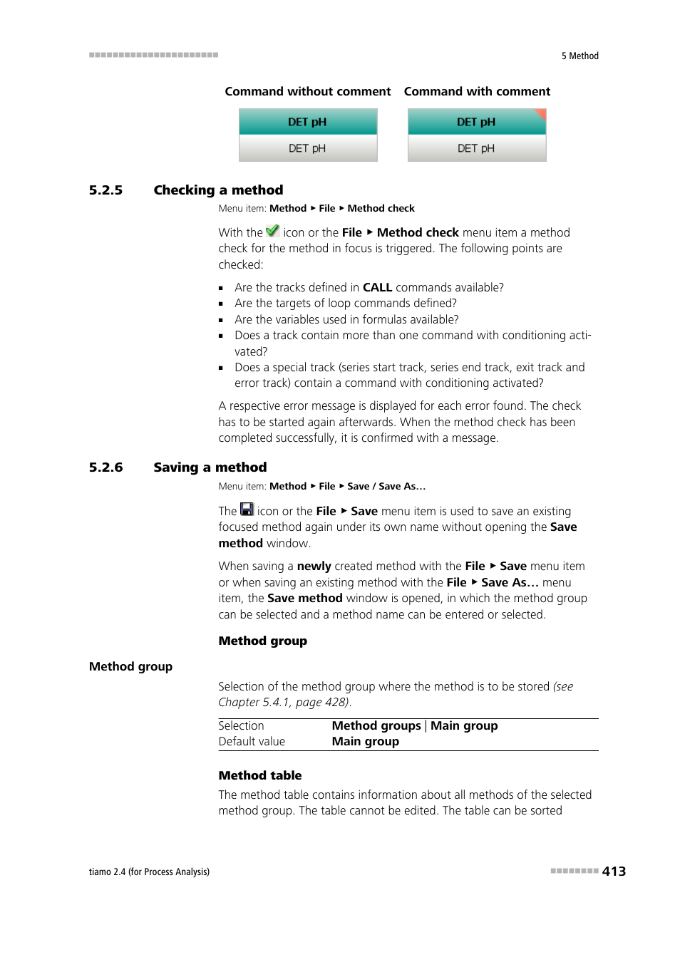 5 checking a method, 6 saving a method, Checking a method | Saving a method | Metrohm tiamo 2.4 (process analysis) User Manual | Page 429 / 1809