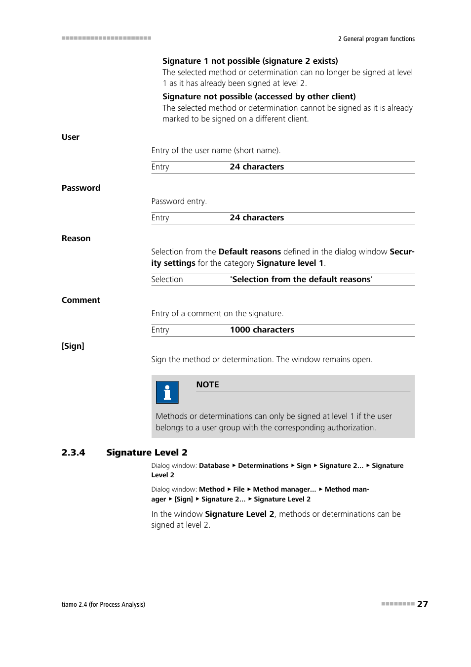 4 signature level 2, Signature level 2 | Metrohm tiamo 2.4 (process analysis) User Manual | Page 43 / 1809