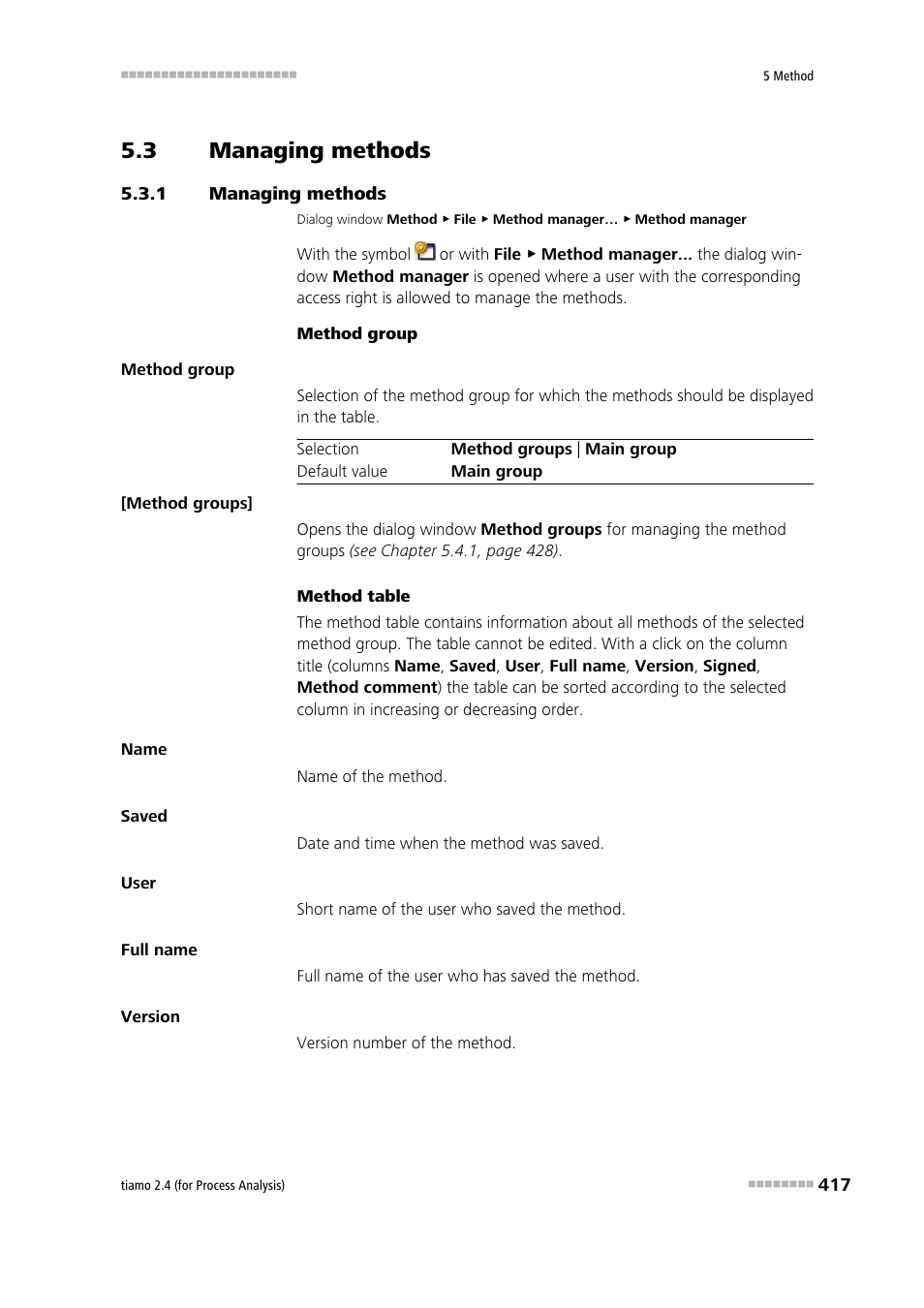 3 managing methods, 1 managing methods, Managing methods | Metrohm tiamo 2.4 (process analysis) User Manual | Page 433 / 1809