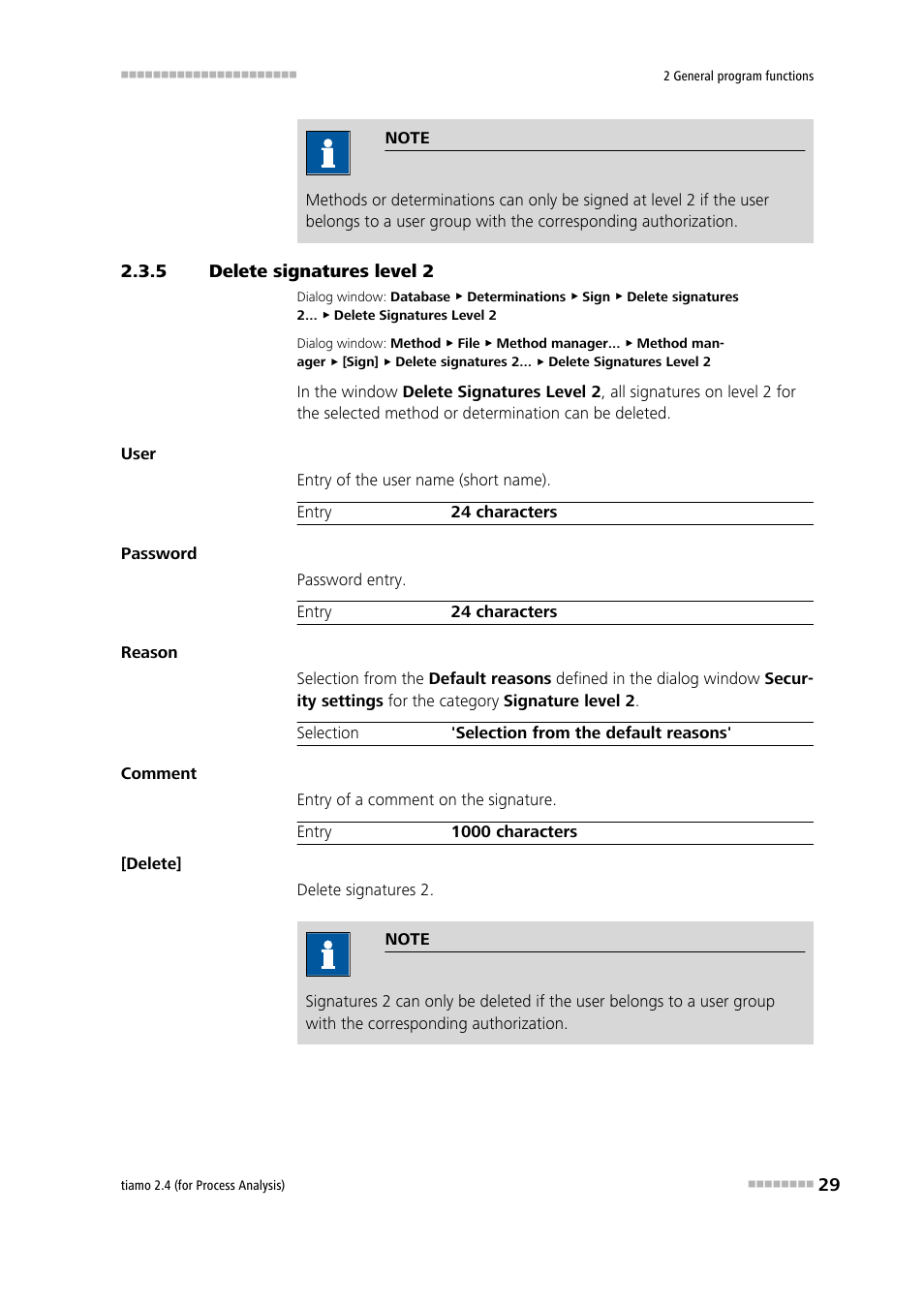 5 delete signatures level 2, Delete signatures level 2 | Metrohm tiamo 2.4 (process analysis) User Manual | Page 45 / 1809