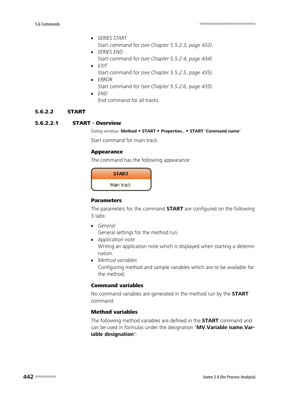 2 start, 1 start - overview, Start | Metrohm tiamo 2.4 (process analysis) User Manual | Page 458 / 1809