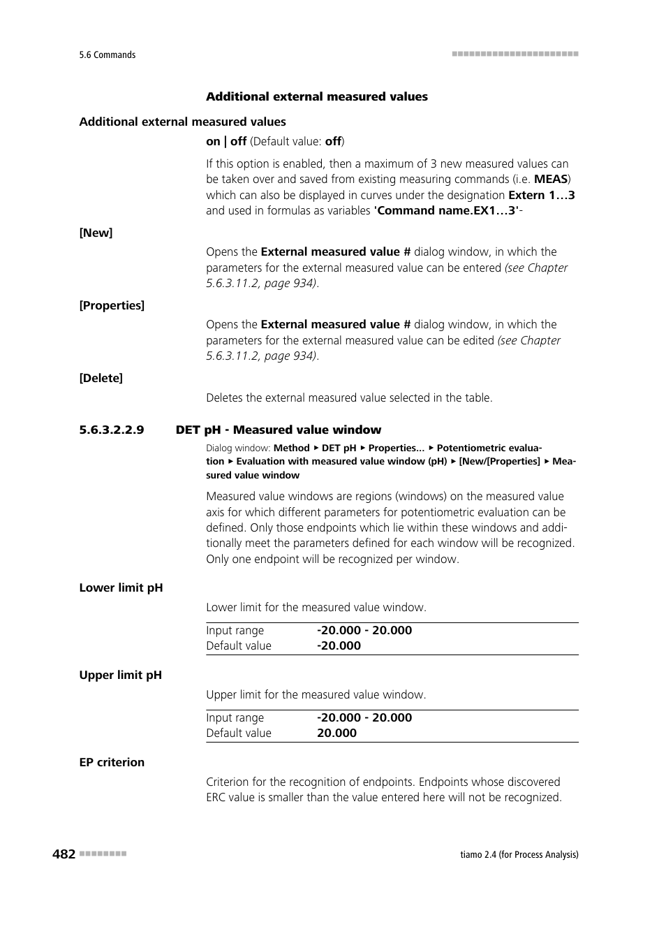 9 det ph - measured value window | Metrohm tiamo 2.4 (process analysis) User Manual | Page 498 / 1809