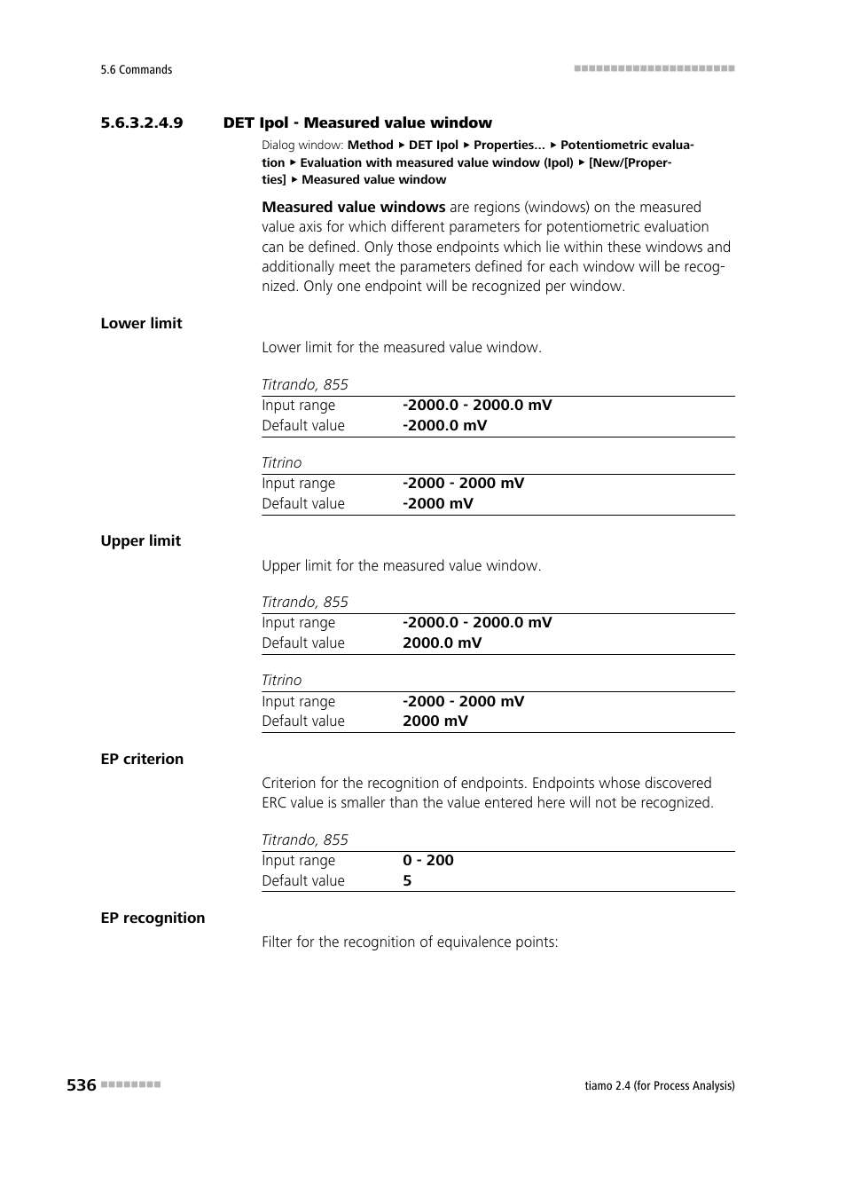 9 det ipol - measured value window | Metrohm tiamo 2.4 (process analysis) User Manual | Page 552 / 1809