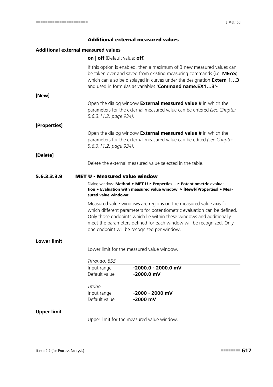 9 met u - measured value window | Metrohm tiamo 2.4 (process analysis) User Manual | Page 633 / 1809