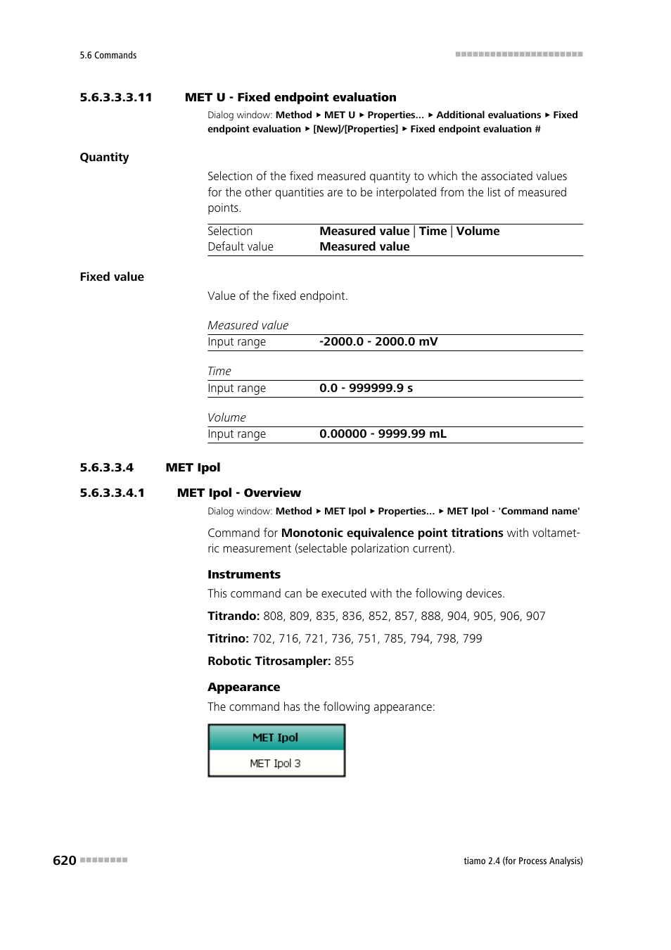 11 met u - fixed endpoint evaluation, 4 met ipol, 1 met ipol - overview | Metrohm tiamo 2.4 (process analysis) User Manual | Page 636 / 1809