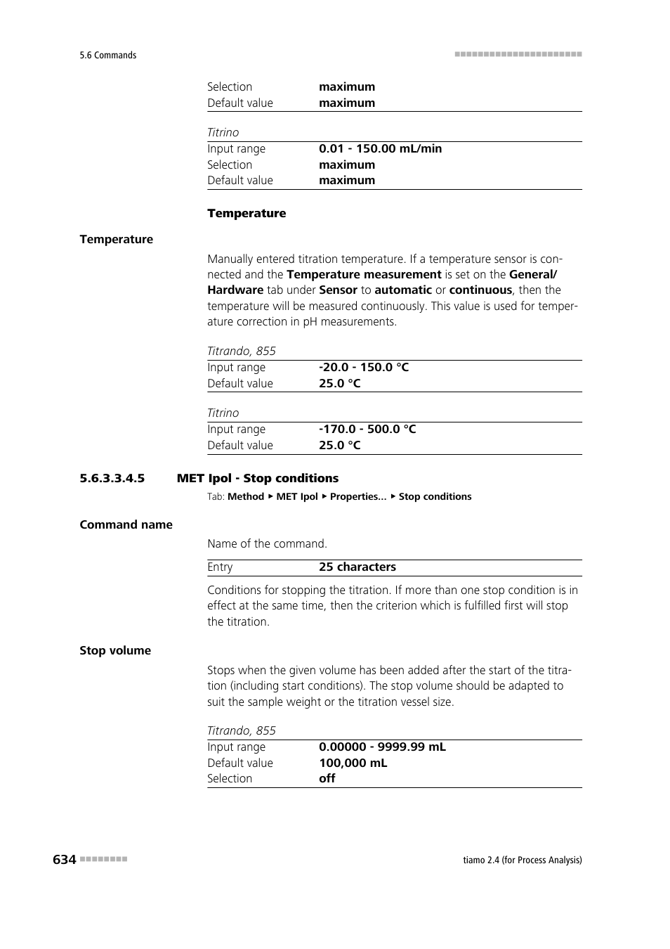 5 met ipol - stop conditions, Stop conditions | Metrohm tiamo 2.4 (process analysis) User Manual | Page 650 / 1809