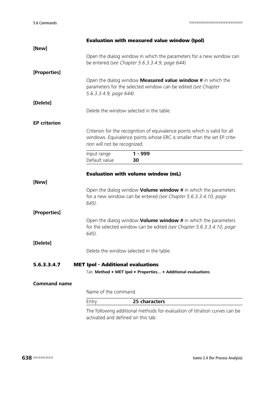 7 met ipol - additional evaluations, Additional evaluations | Metrohm tiamo 2.4 (process analysis) User Manual | Page 654 / 1809