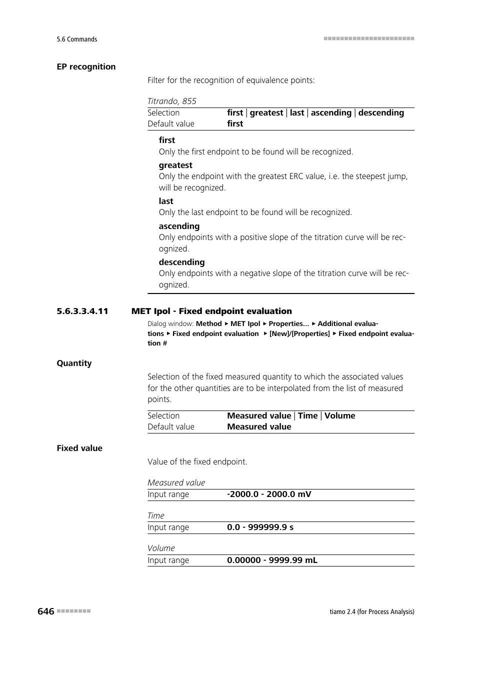 11 met ipol - fixed endpoint evaluation | Metrohm tiamo 2.4 (process analysis) User Manual | Page 662 / 1809