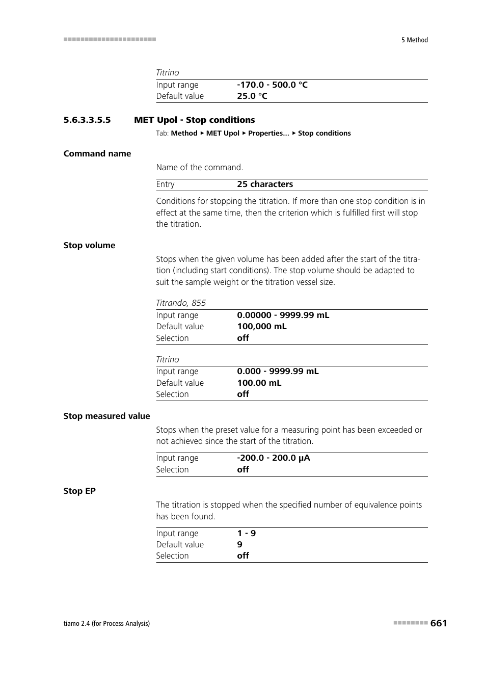 5 met upol - stop conditions, Stop conditions | Metrohm tiamo 2.4 (process analysis) User Manual | Page 677 / 1809