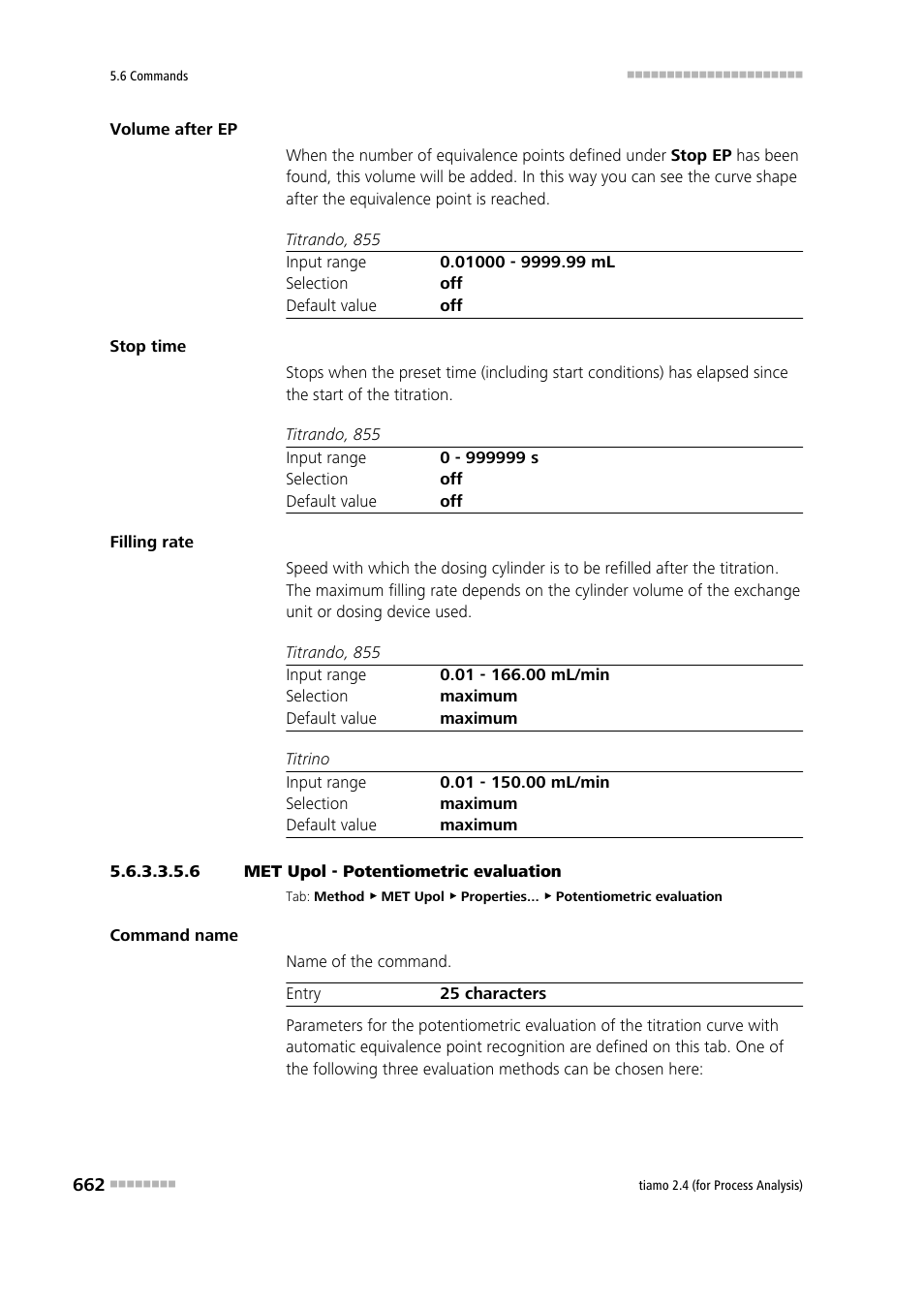 6 met upol - potentiometric evaluation, Potentiometric evaluation | Metrohm tiamo 2.4 (process analysis) User Manual | Page 678 / 1809
