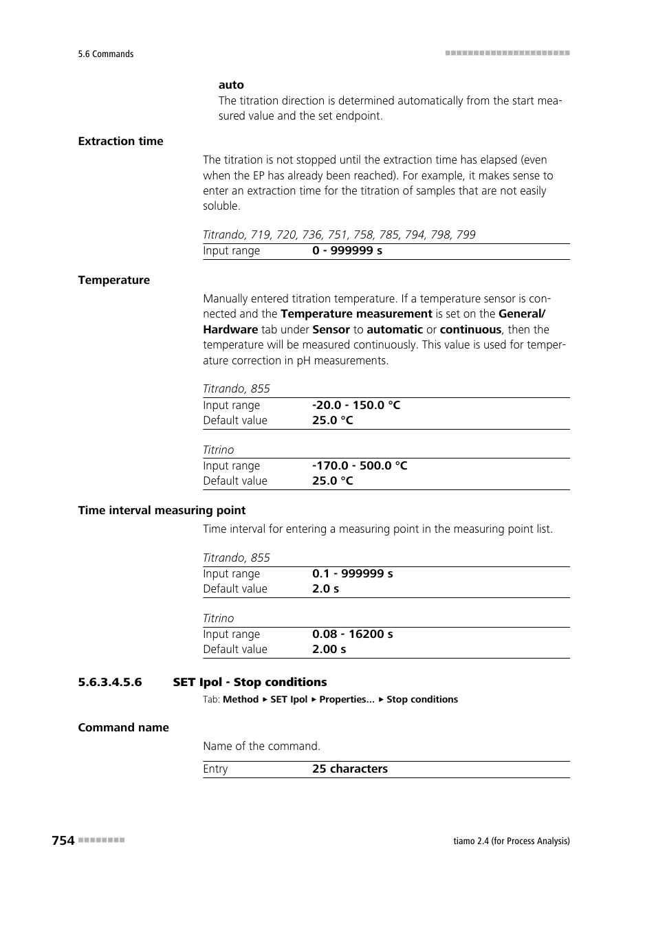 6 set ipol - stop conditions, Stop conditions | Metrohm tiamo 2.4 (process analysis) User Manual | Page 770 / 1809