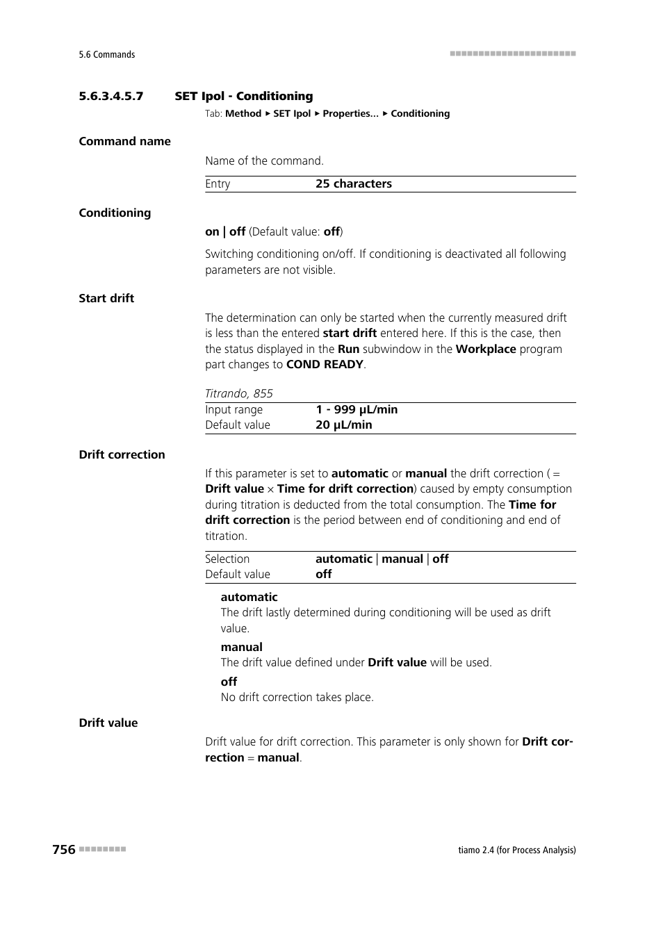 7 set ipol - conditioning, Conditioning | Metrohm tiamo 2.4 (process analysis) User Manual | Page 772 / 1809