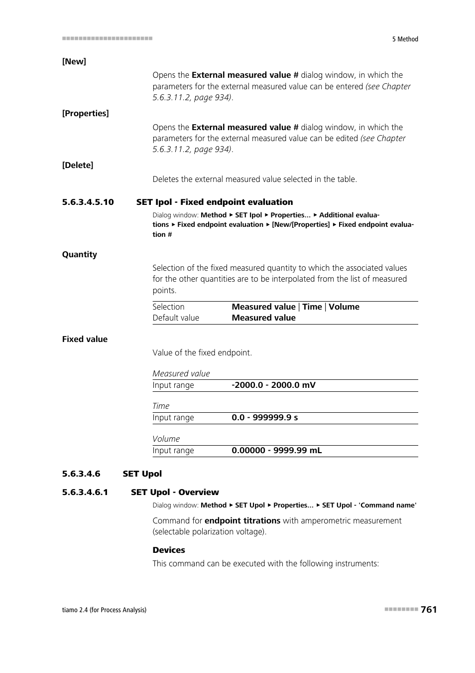 10 set ipol - fixed endpoint evaluation, 6 set upol, 1 set upol - overview | Metrohm tiamo 2.4 (process analysis) User Manual | Page 777 / 1809