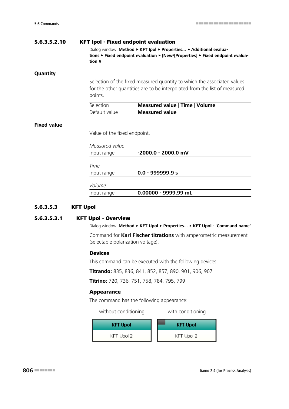 10 kft ipol - fixed endpoint evaluation, 3 kft upol, 1 kft upol - overview | Metrohm tiamo 2.4 (process analysis) User Manual | Page 822 / 1809
