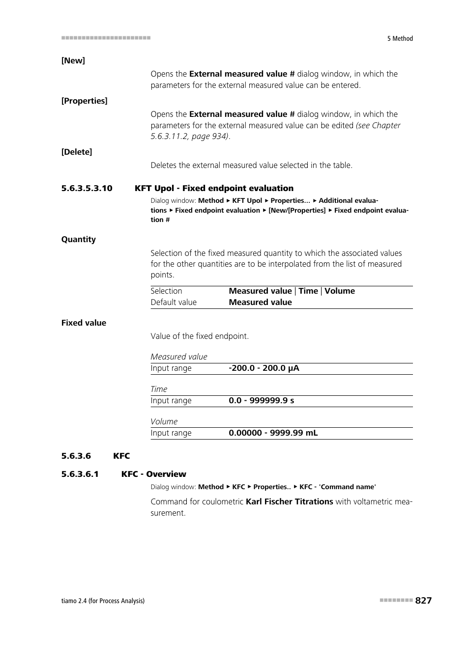 10 kft upol - fixed endpoint evaluation, 6 kfc, 1 kfc - overview | Metrohm tiamo 2.4 (process analysis) User Manual | Page 843 / 1809