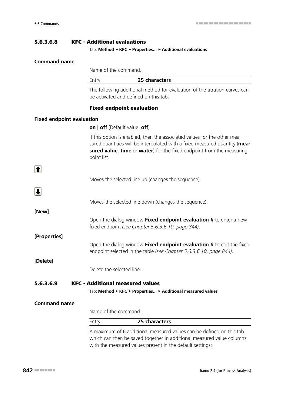 8 kfc - additional evaluations, 9 kfc - additional measured values, Additional evaluations | Additional measured values | Metrohm tiamo 2.4 (process analysis) User Manual | Page 858 / 1809