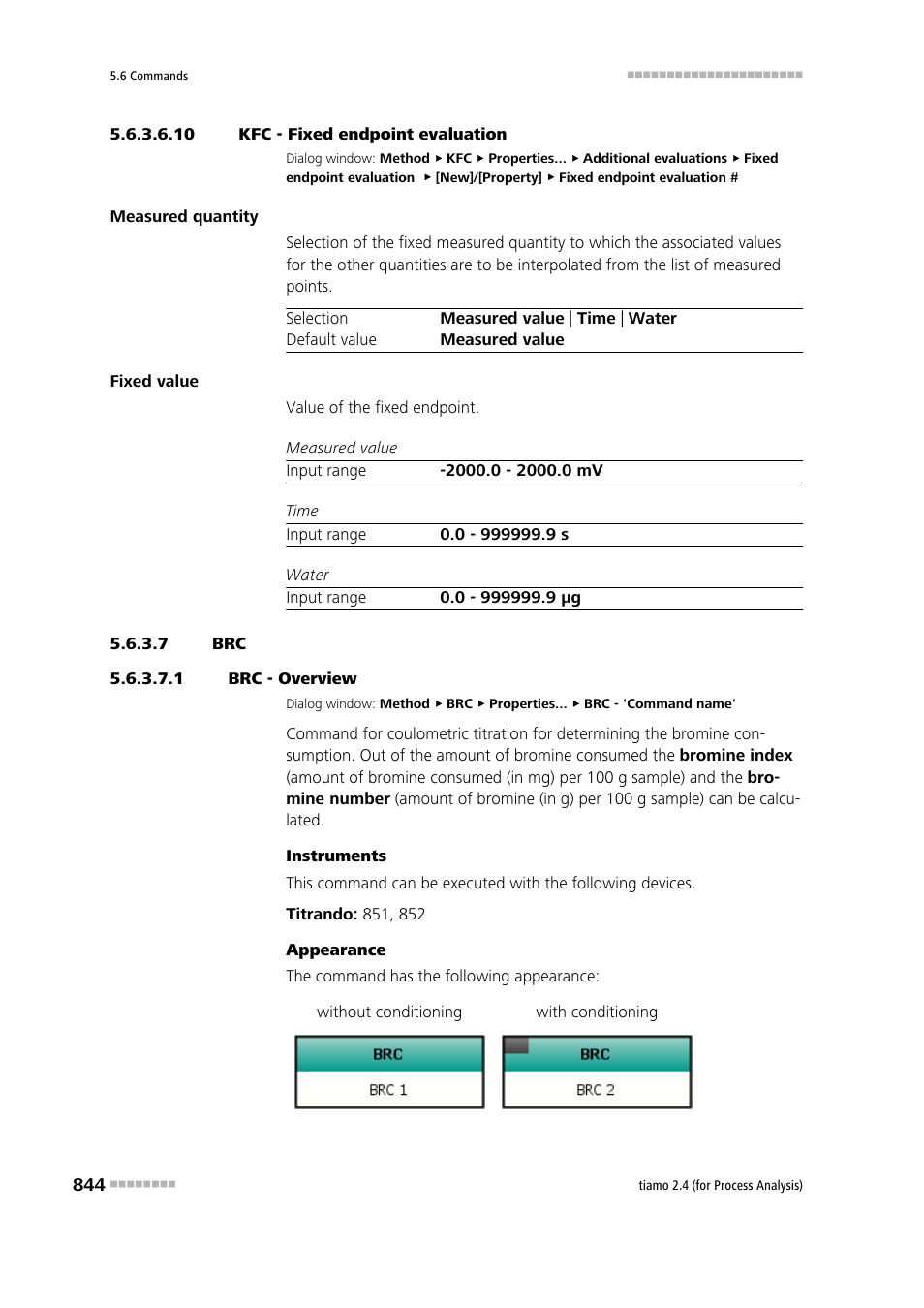 10 kfc - fixed endpoint evaluation, 7 brc, 1 brc - overview | Metrohm tiamo 2.4 (process analysis) User Manual | Page 860 / 1809