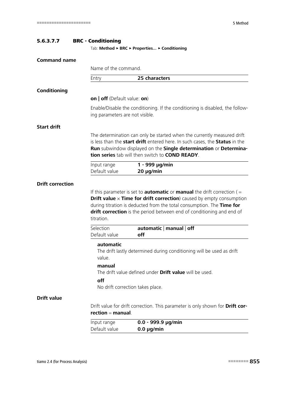 7 brc - conditioning, Conditioning | Metrohm tiamo 2.4 (process analysis) User Manual | Page 871 / 1809