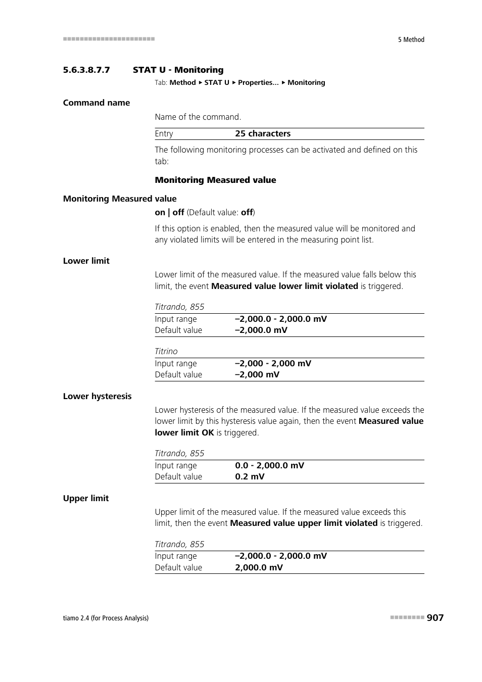 7 stat u - monitoring, Monitoring | Metrohm tiamo 2.4 (process analysis) User Manual | Page 923 / 1809