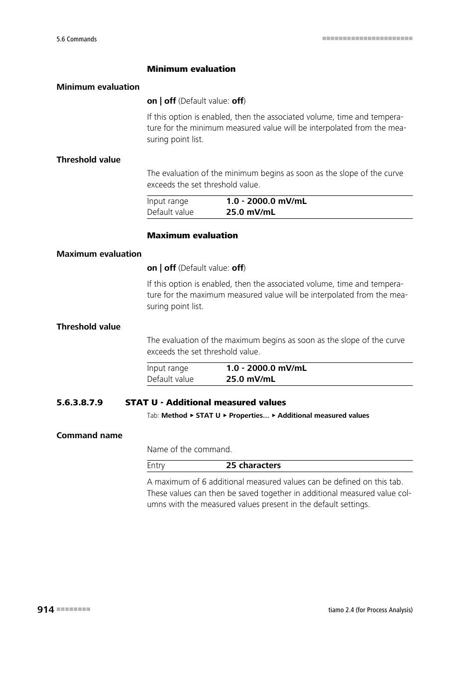 9 stat u - additional measured values, Additional measured values | Metrohm tiamo 2.4 (process analysis) User Manual | Page 930 / 1809
