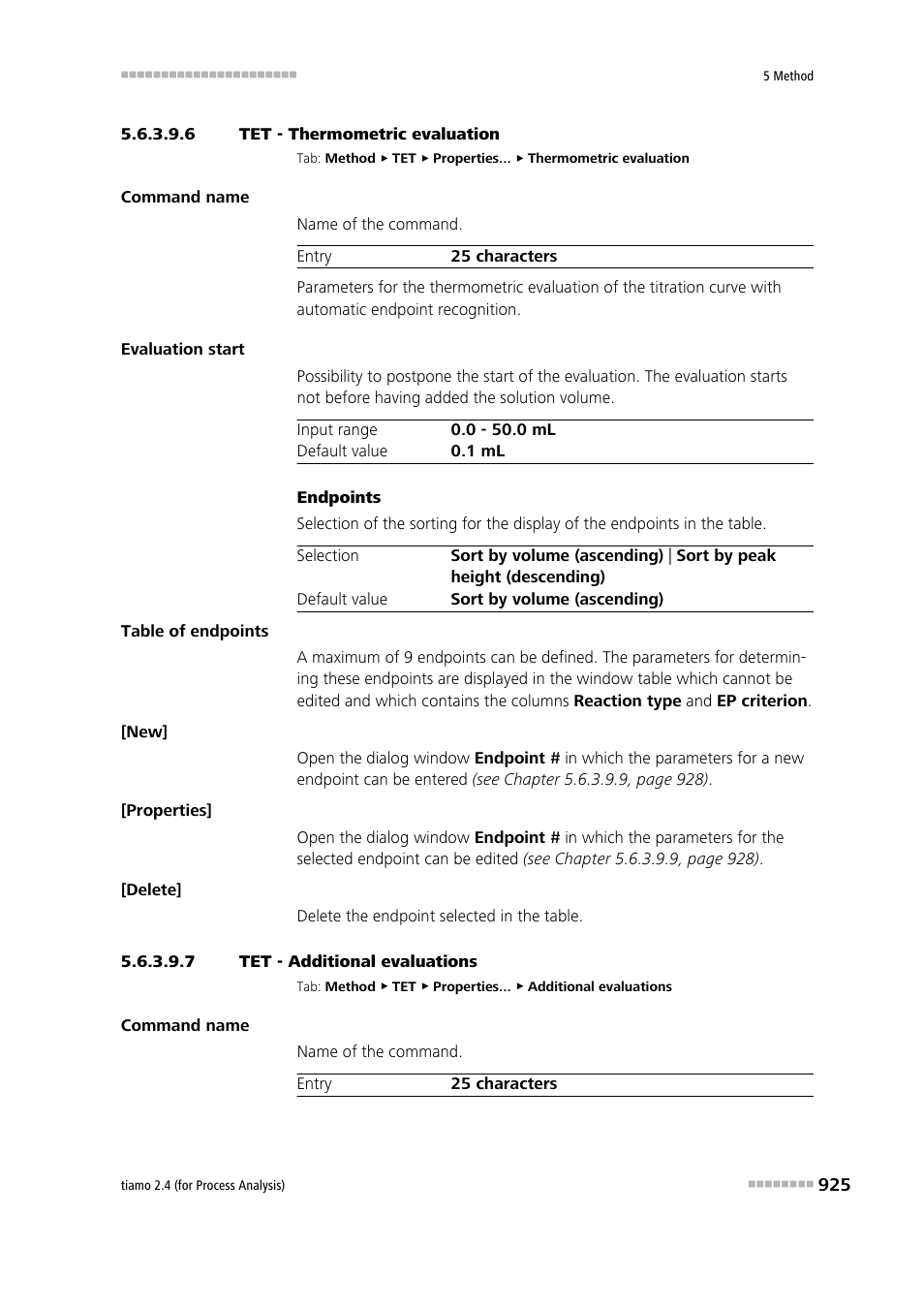 6 tet - thermometric evaluation, 7 tet - additional evaluations | Metrohm tiamo 2.4 (process analysis) User Manual | Page 941 / 1809