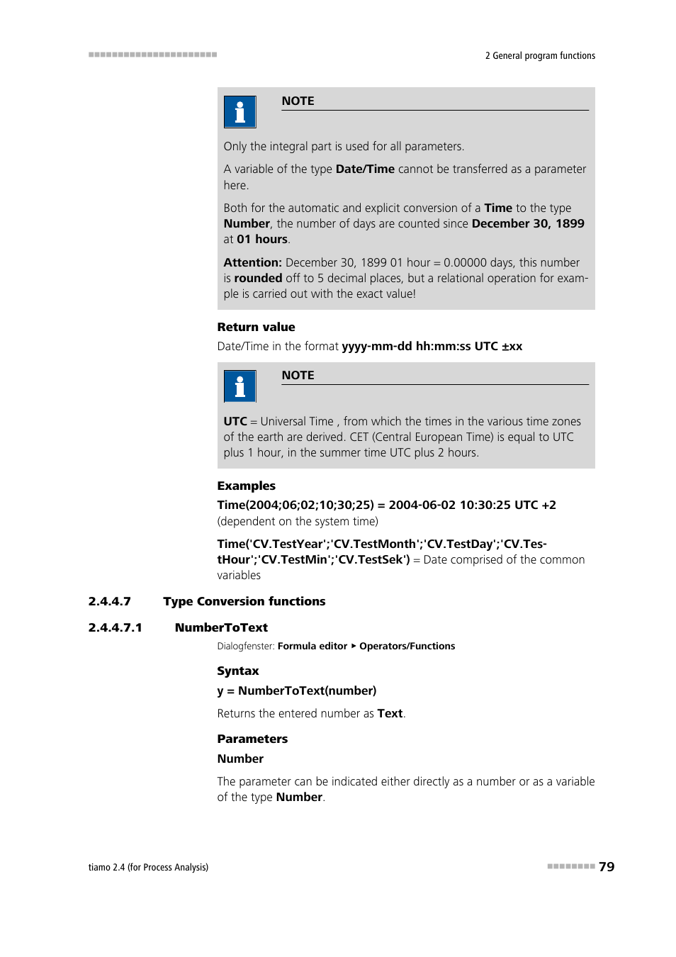 7 type conversion functions, 1 numbertotext, Numbertotext | Metrohm tiamo 2.4 (process analysis) User Manual | Page 95 / 1809