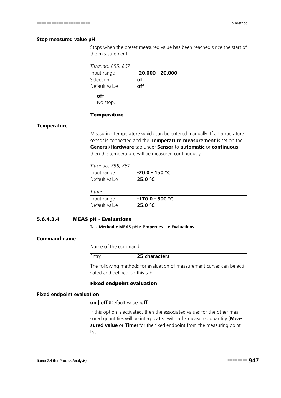 4 meas ph - evaluations | Metrohm tiamo 2.4 (process analysis) User Manual | Page 963 / 1809