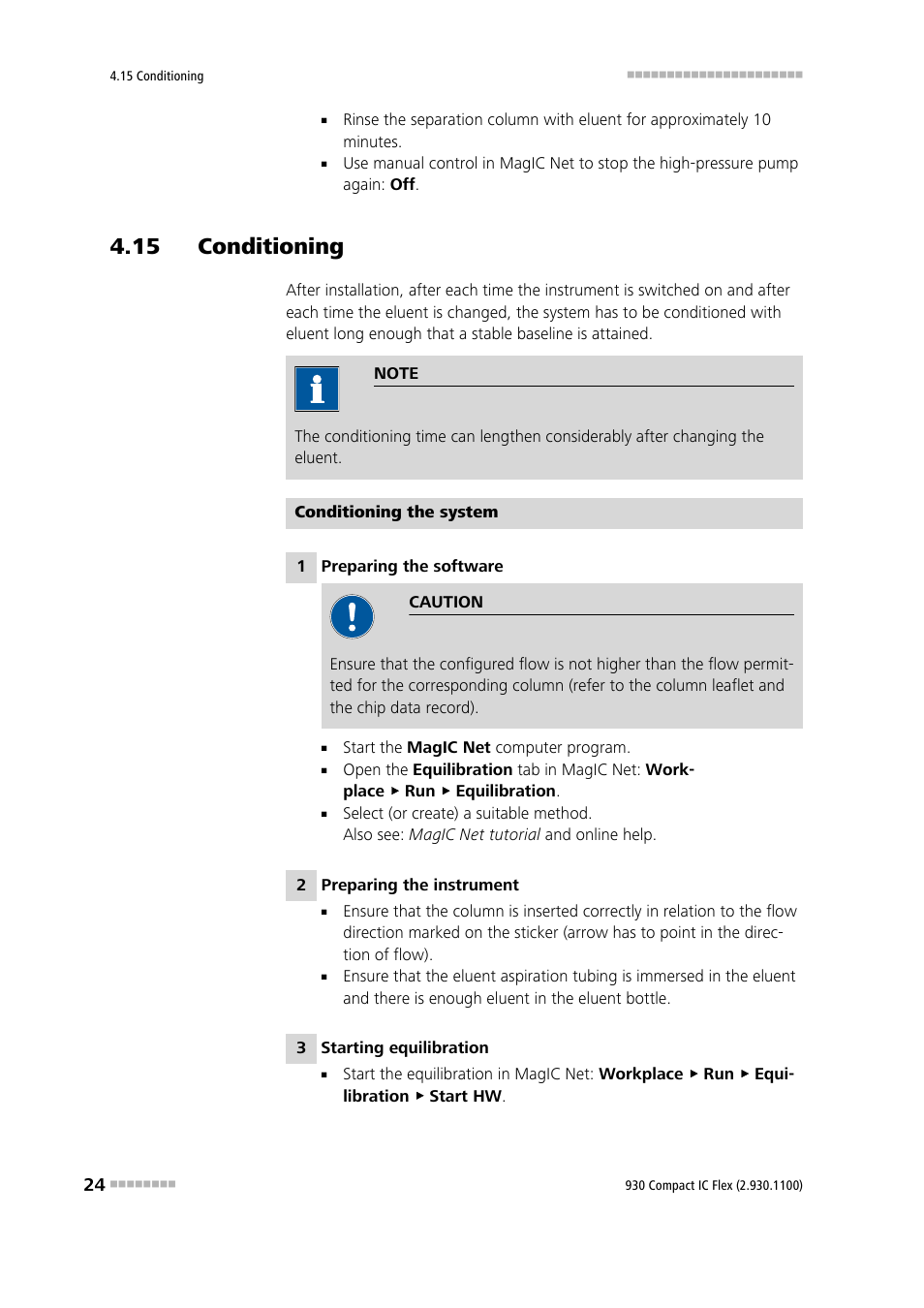 15 conditioning | Metrohm 930 Compact IC Flex User Manual | Page 32 / 39