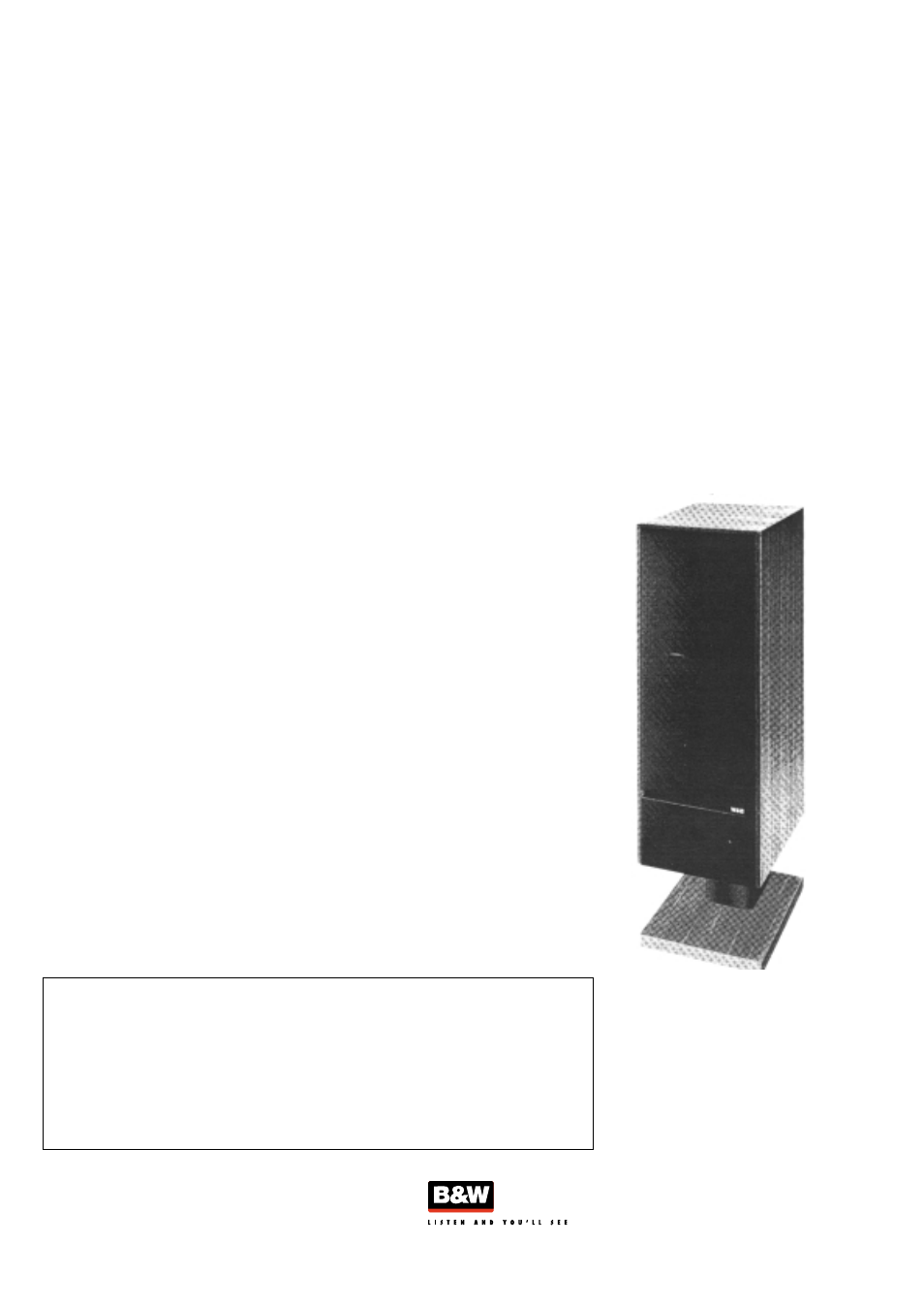 Bowers & Wilkins DM2 MK2 User Manual | 1 page